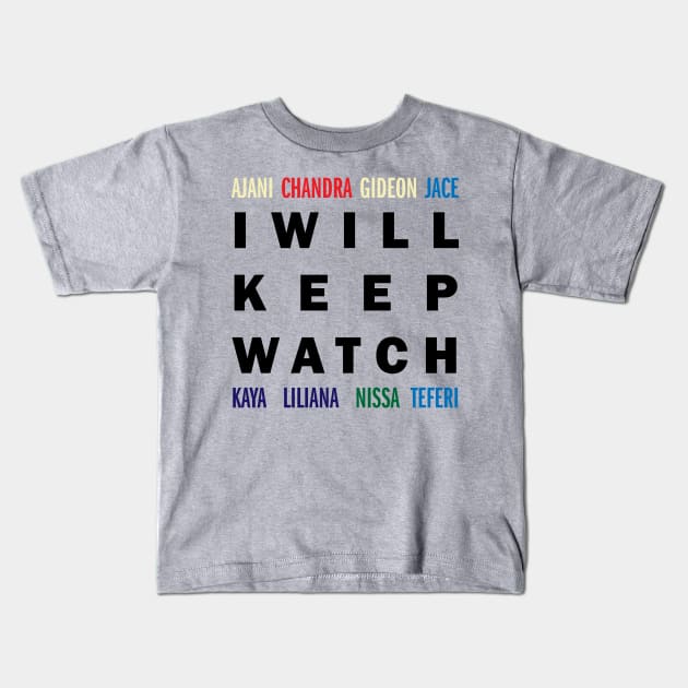 Oath of Gatewatch MTG I Will Keep Watch V2 Kids T-Shirt by gardeniaresilia